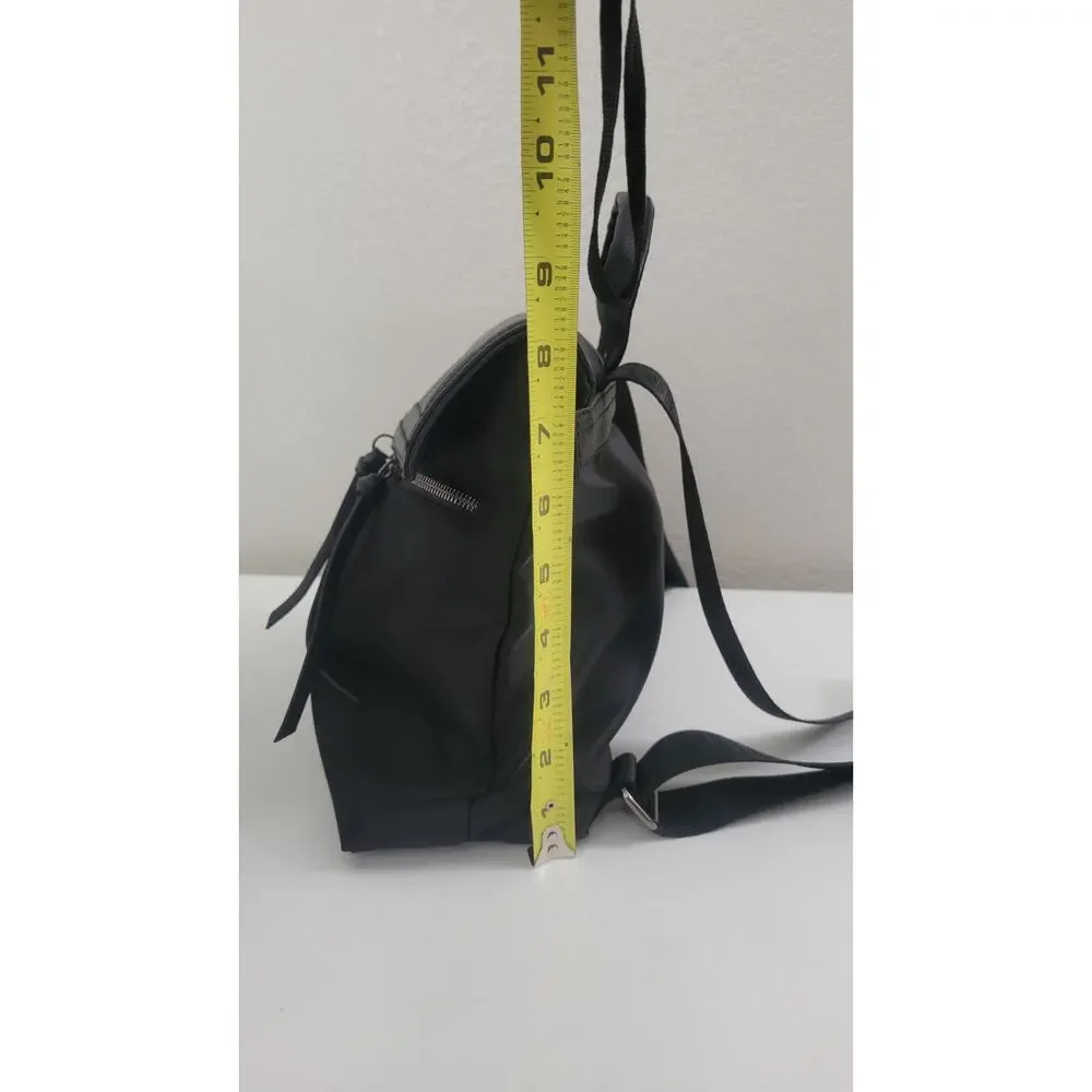 Botkier New York Black Nylon Leather Backpack Silver Hardware Women’s Bag